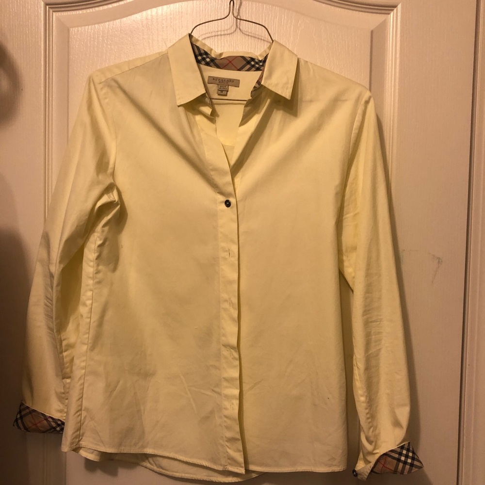 Burberry yellow button up